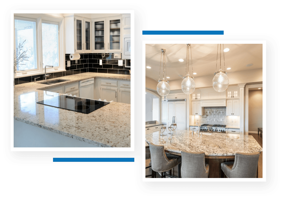 A kitchen with a large island and a dining room table.